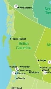 kaart British Columbia
