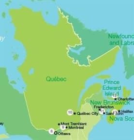 kaart Quebec