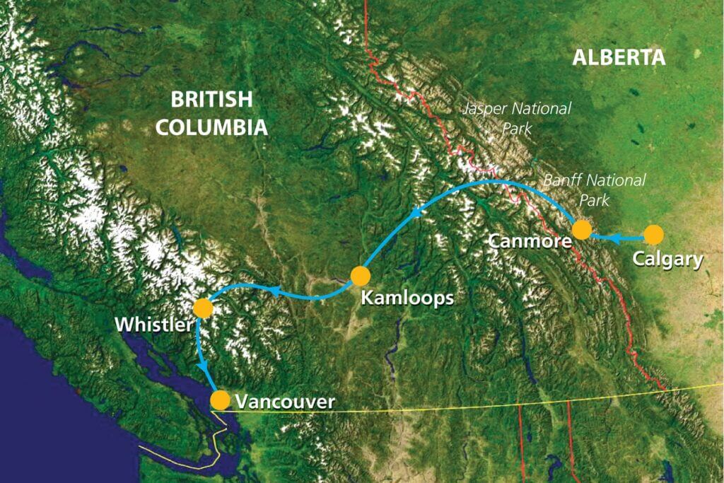 Route groepsreis Western Journey