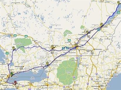 Route Charming B&B Ontario & Quebec
