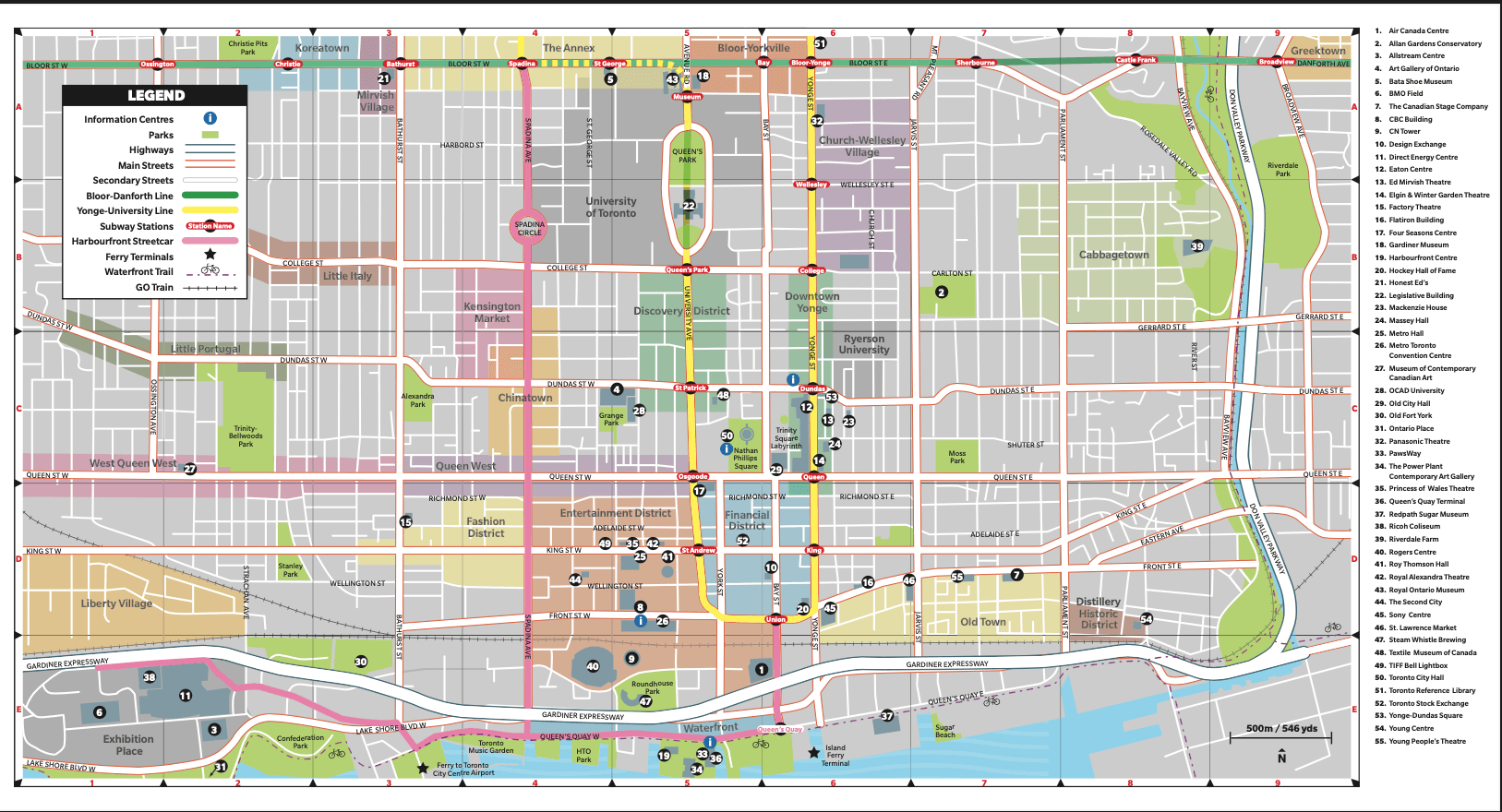 Toronto kaart downtown